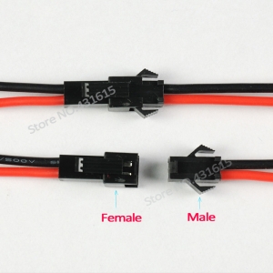 100pcs/lot 2 pin sm female male connector cable plug with wire for electric equipment led lighting fixture lamp driver connect