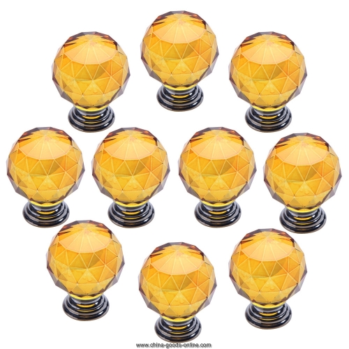 10x modern furniture handles yellowcrystal sphere ball cabinet drawer knobs pnlo