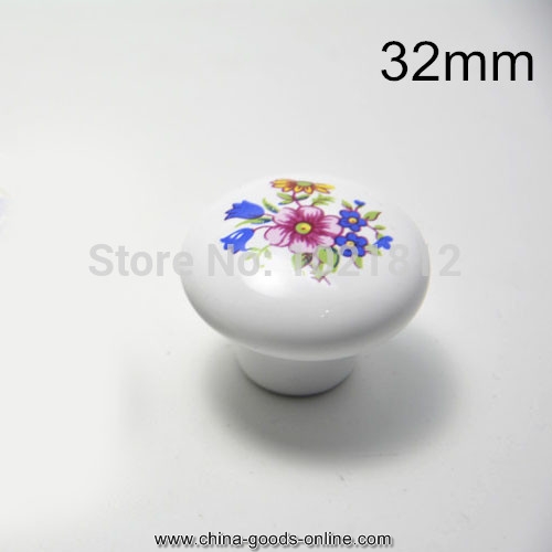 32mm wildflowers ceramic cabinet knobs cabinet cupboard closet dresser knobs handles pulls knobs kitchen bedroom